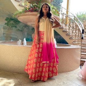Ball gown anarkali pink